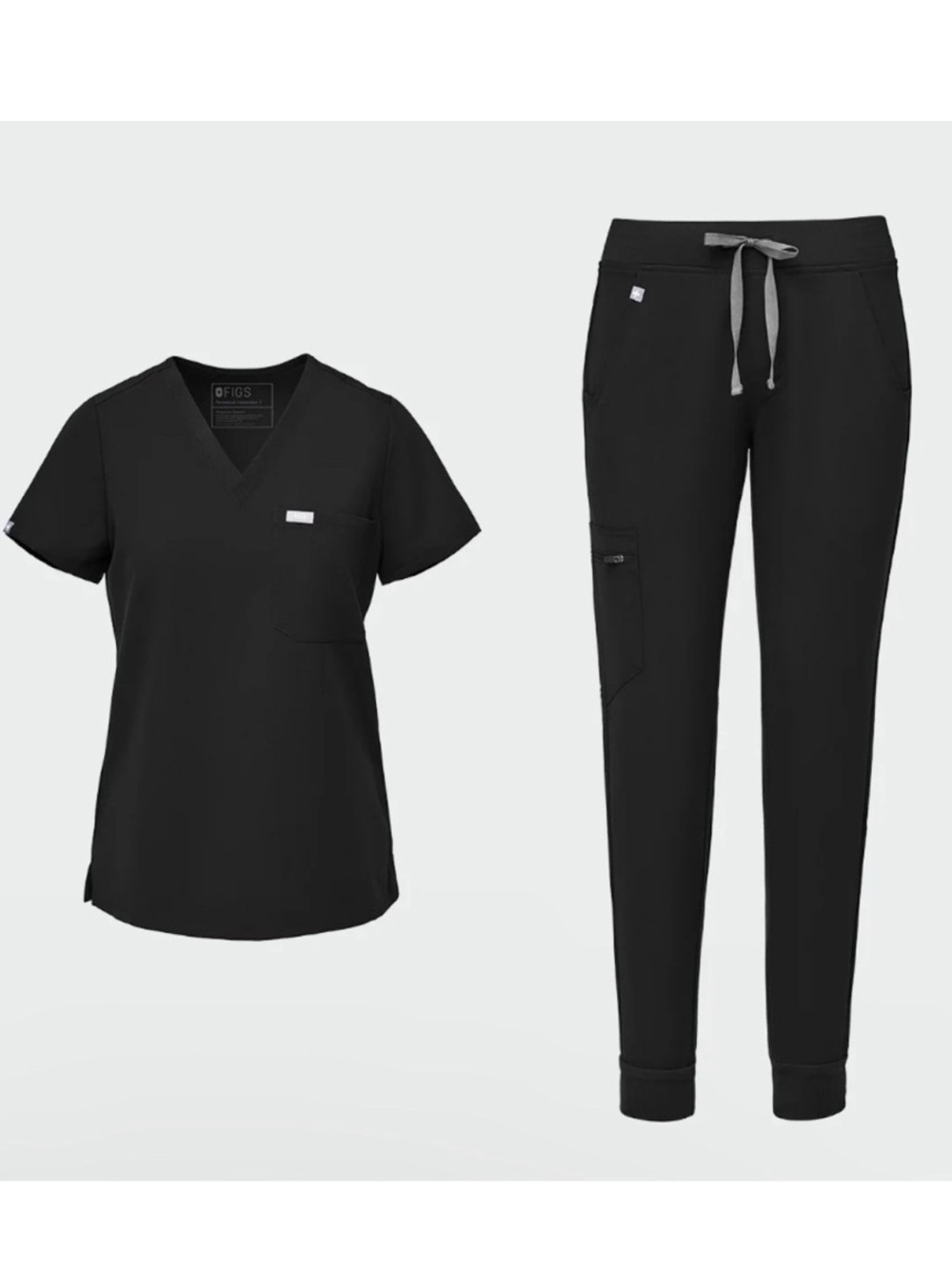Figs set! Black medium Catarina one pocket Zamora regular rise jogger scrubs kit
